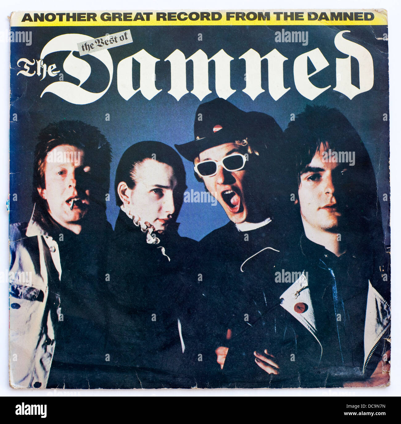 The Damned - The Best of The Damned, 1980 limitiertes blaues Vinyl-Album auf Stiff Records - nur zur redaktionellen Verwendung Stockfoto
