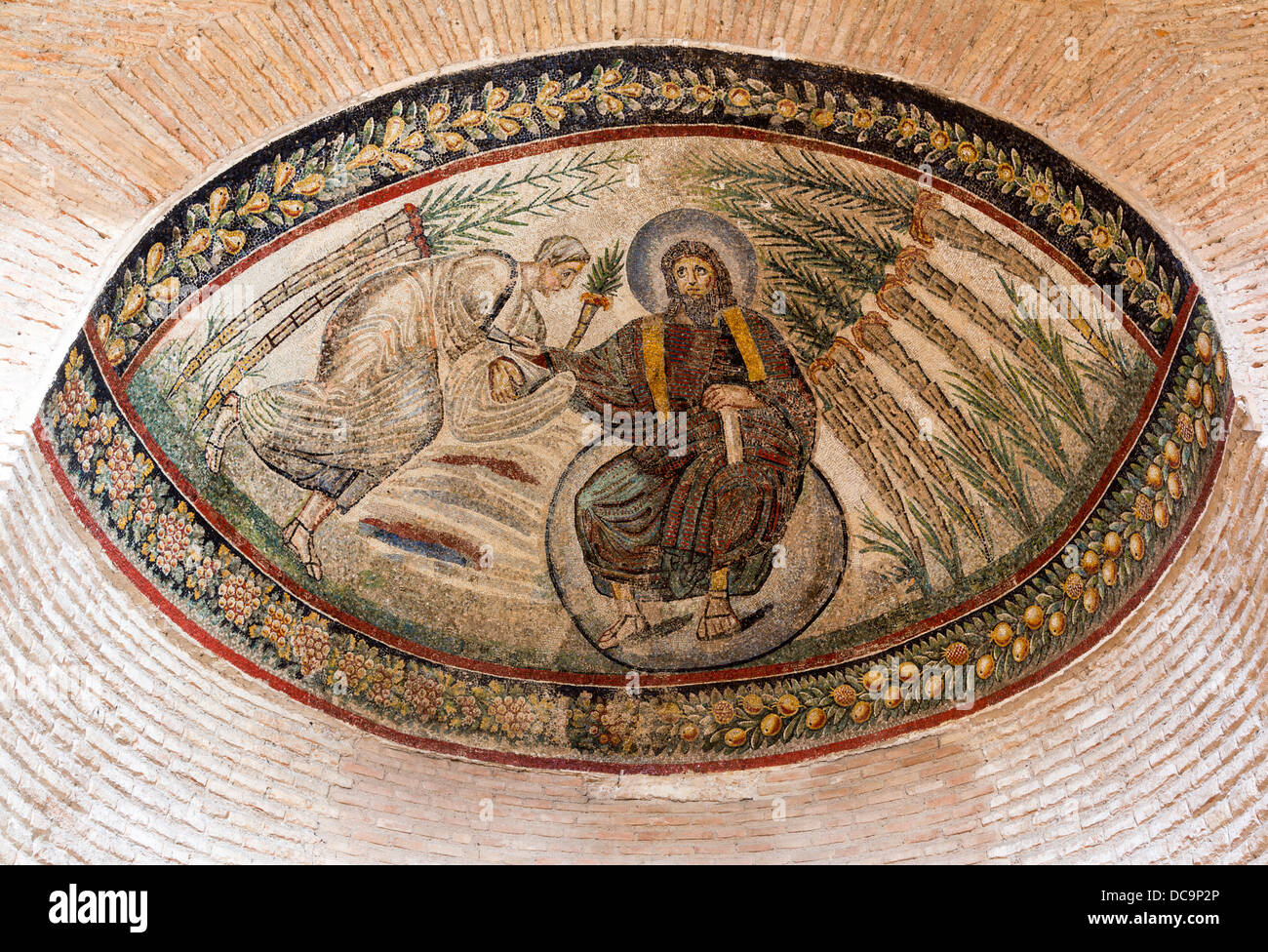 Mosaik in semi-Kuppel, die byzantinische Kirche von Santa Costanza, Rom, Italien Stockfoto