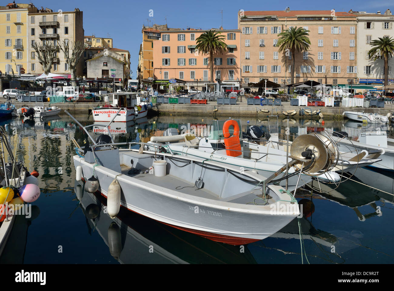 Boote im Yachthafen, Ajaccio, Korsika, Frankreich Stockfoto
