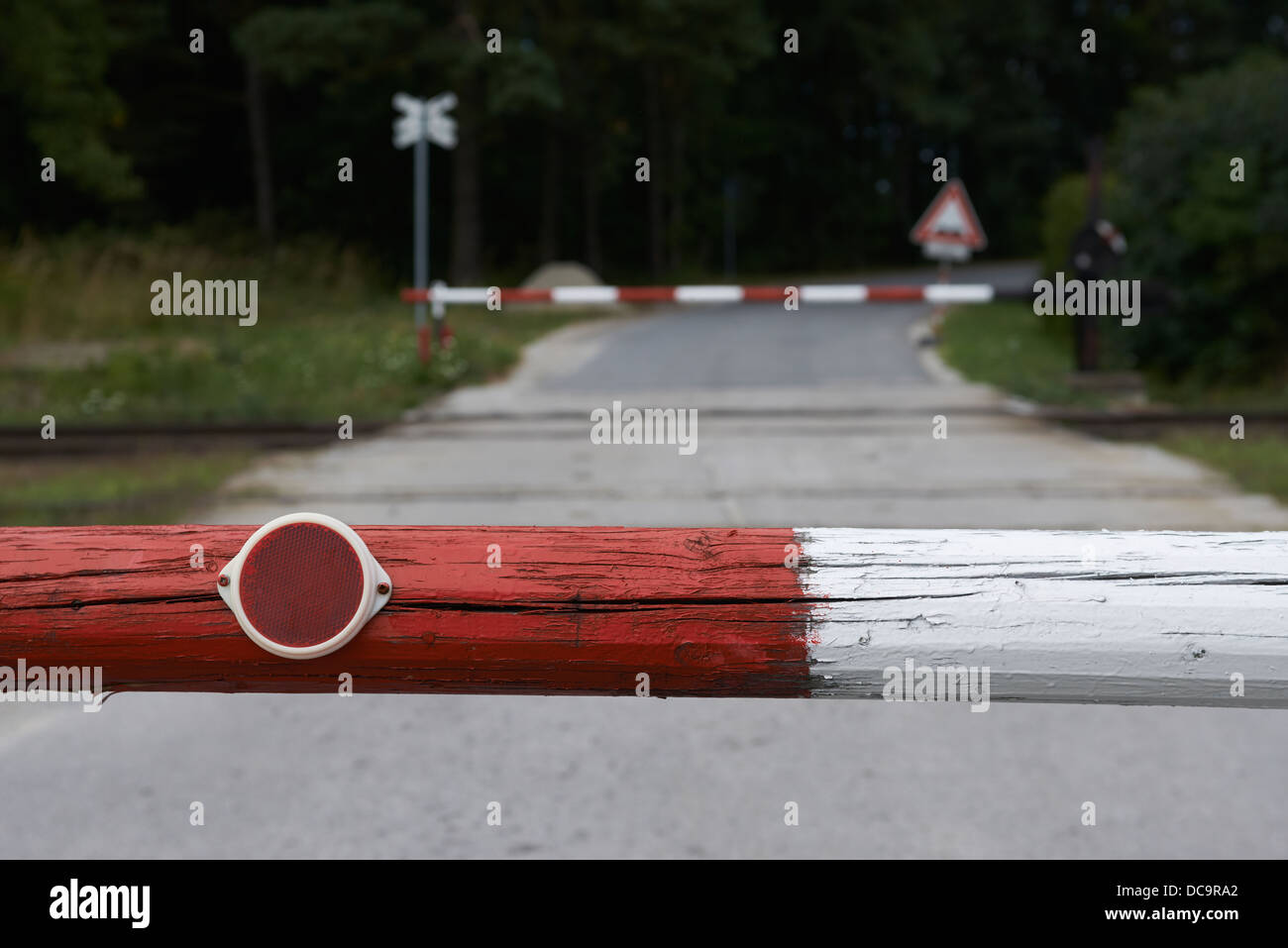 Bahnübergang Stockfoto