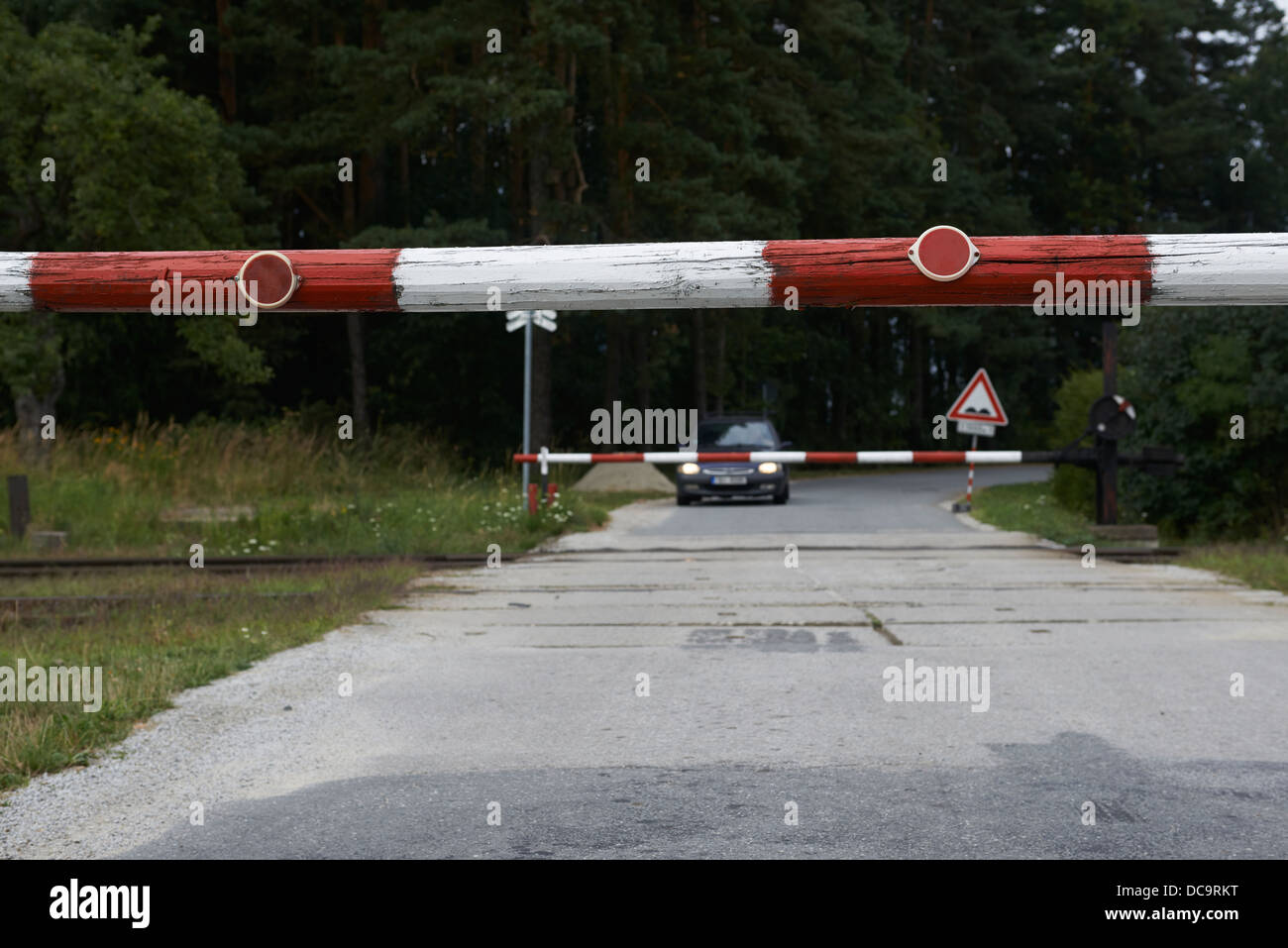 Bahnübergang Stockfoto