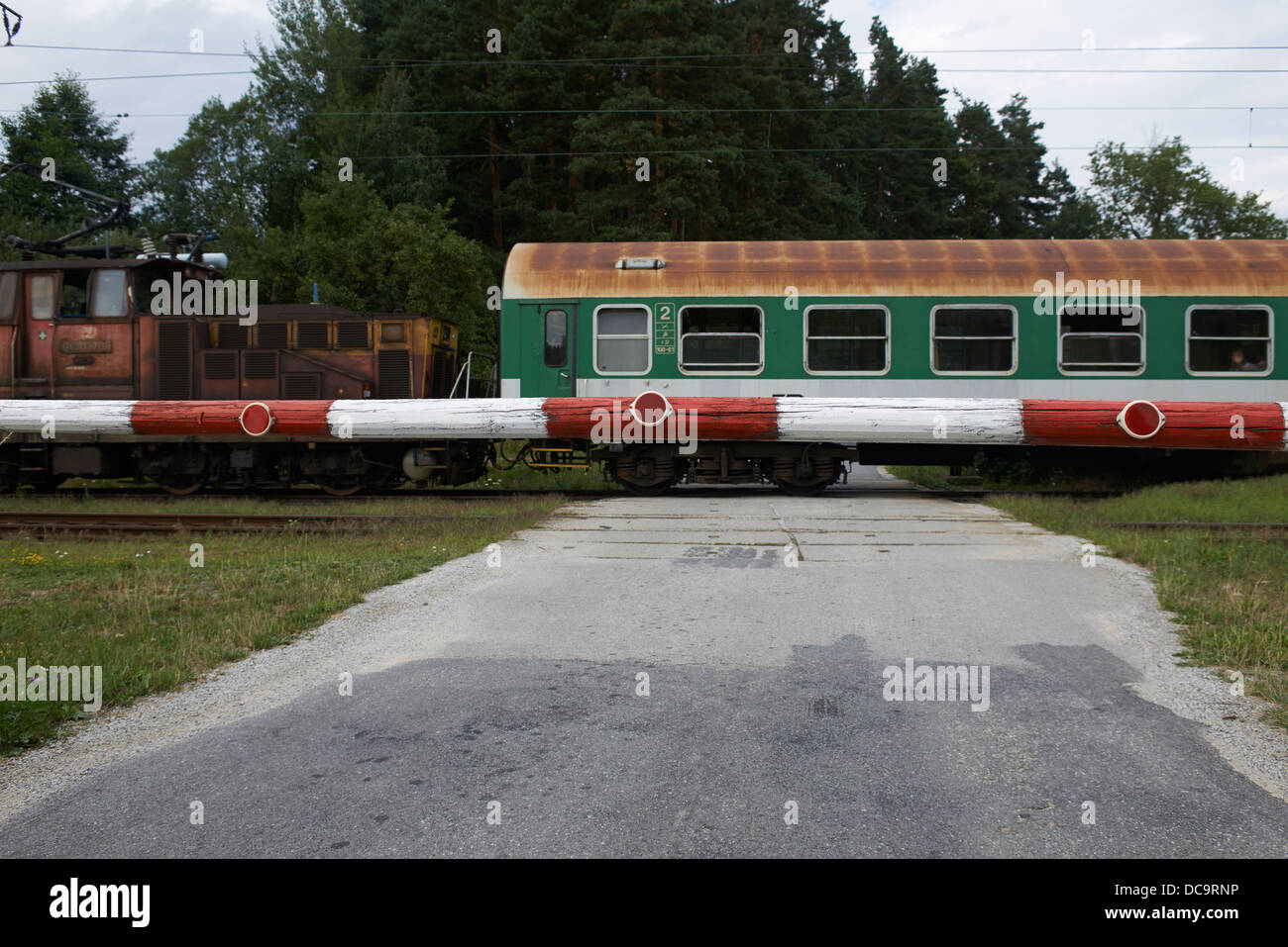 Bahnübergang Stockfoto