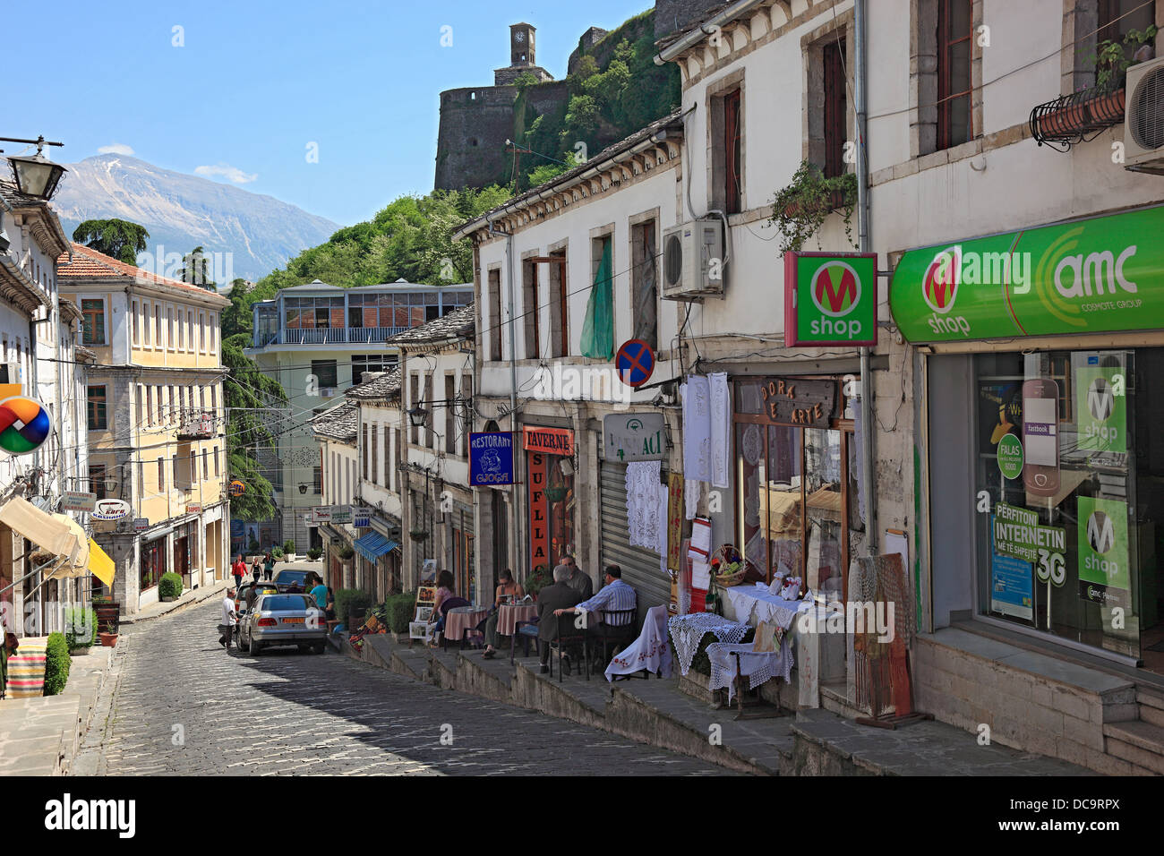 Stadt Gjirokastra, Gjirokastra, Gjirokaster, Albanien, ein UNESCO-Weltkulturerbe Stockfoto