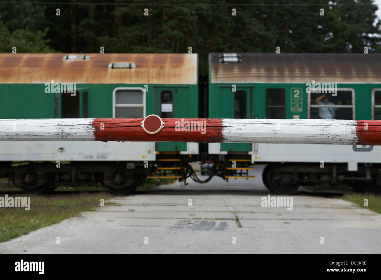 Bahnübergang Stockfoto