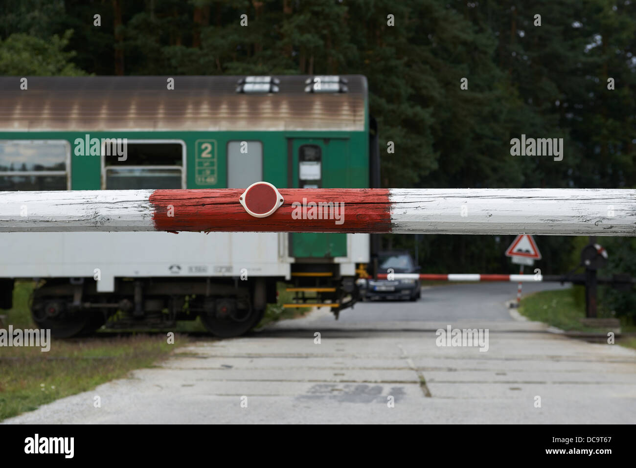 Bahnübergang Stockfoto