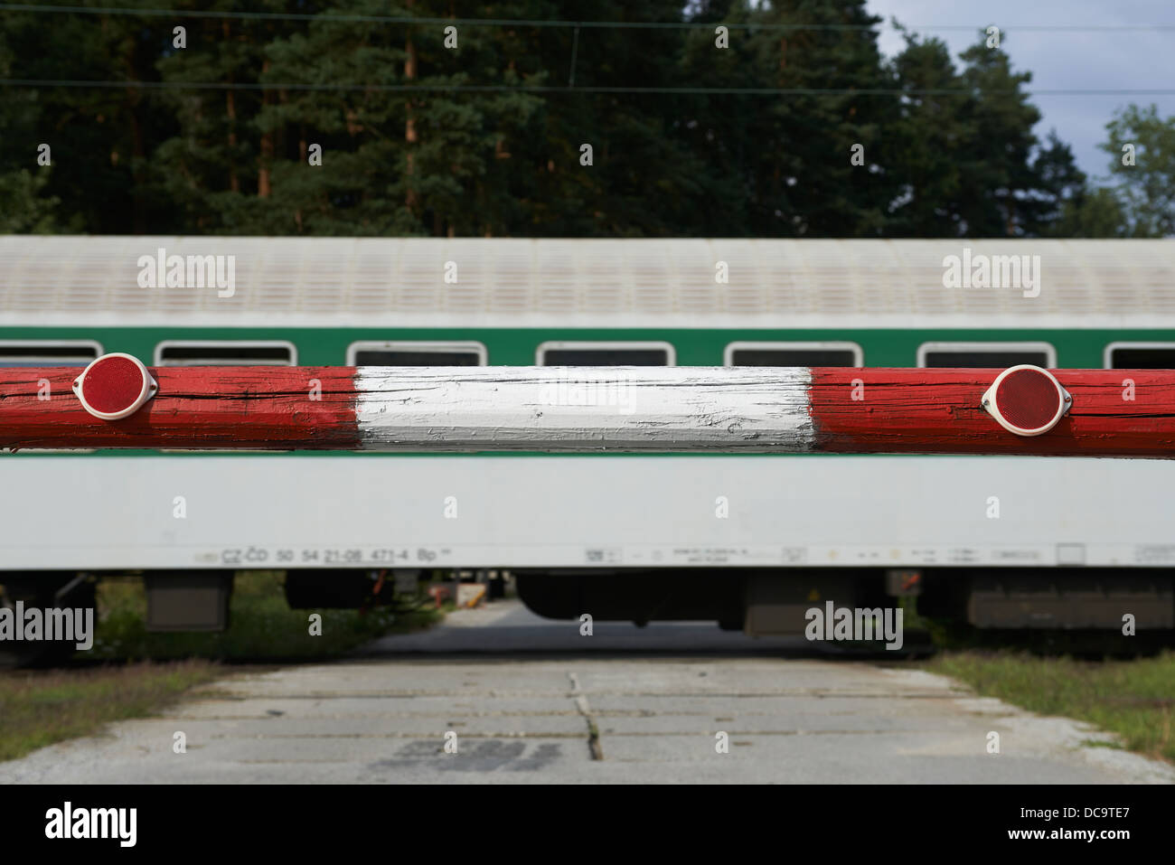 Bahnübergang Stockfoto