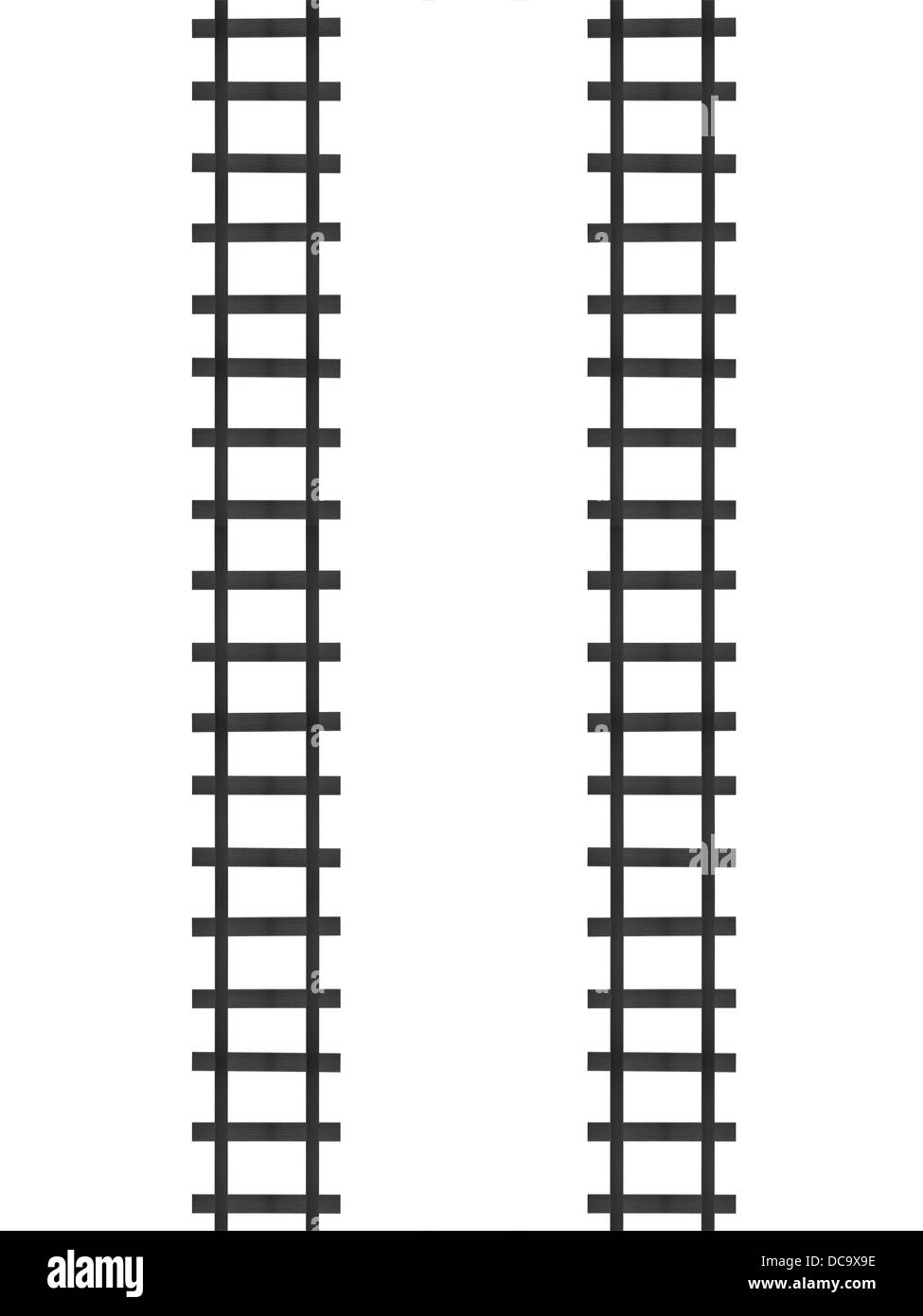 Gleise auf dem weißen Hintergrund isoliert Stockfoto