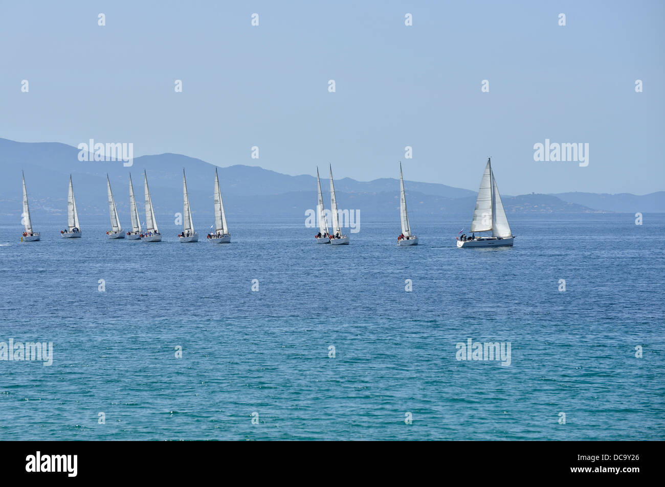 Segeln Sie, Boot, Ajaccio, Korsika, Frankreich Stockfoto