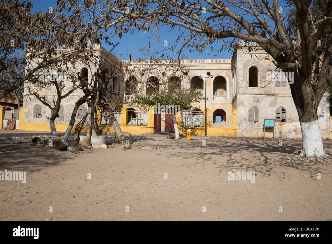 Reste der Residenz des ehemaligen französischen kolonialen Gouverneur, französische Kolonialzeit, Goree Island, Senegal. Stockfoto