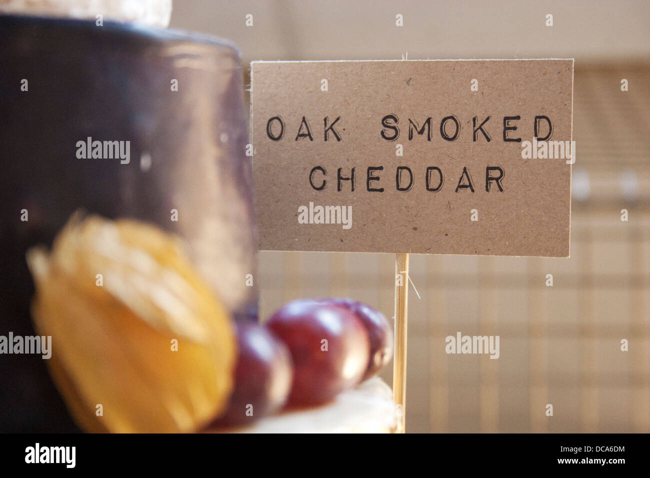 Handgemachten Käse Flag für Käse. Stockfoto