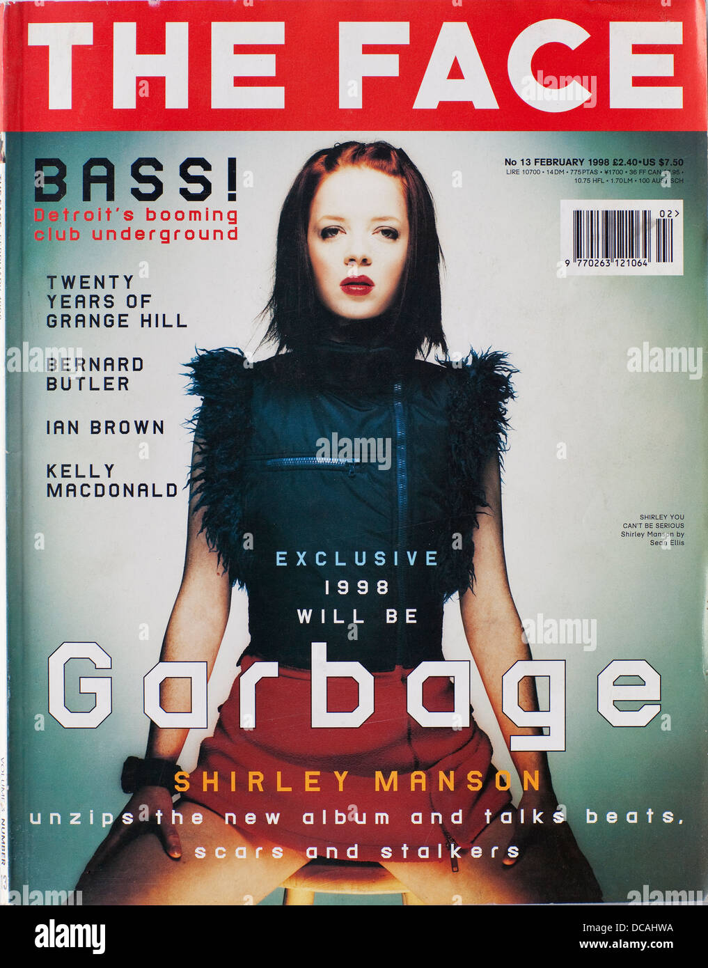 The Face - Volume 3 , Number13, Februar 1998 - Shirley Manson of Garbage - nur für redaktionelle Verwendung Stockfoto