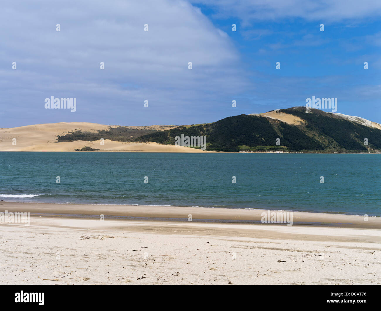 dh HOKIANGA HARBOUR Neuseeland große Sanddünen Landzunge Stockfoto