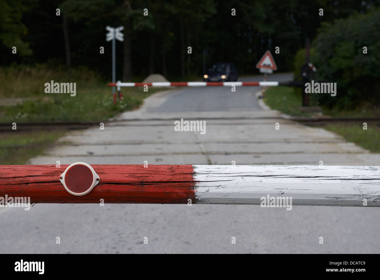 Bahnübergang Stockfoto
