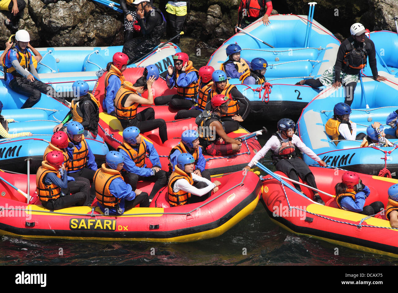 River rafting Lektion Stockfoto