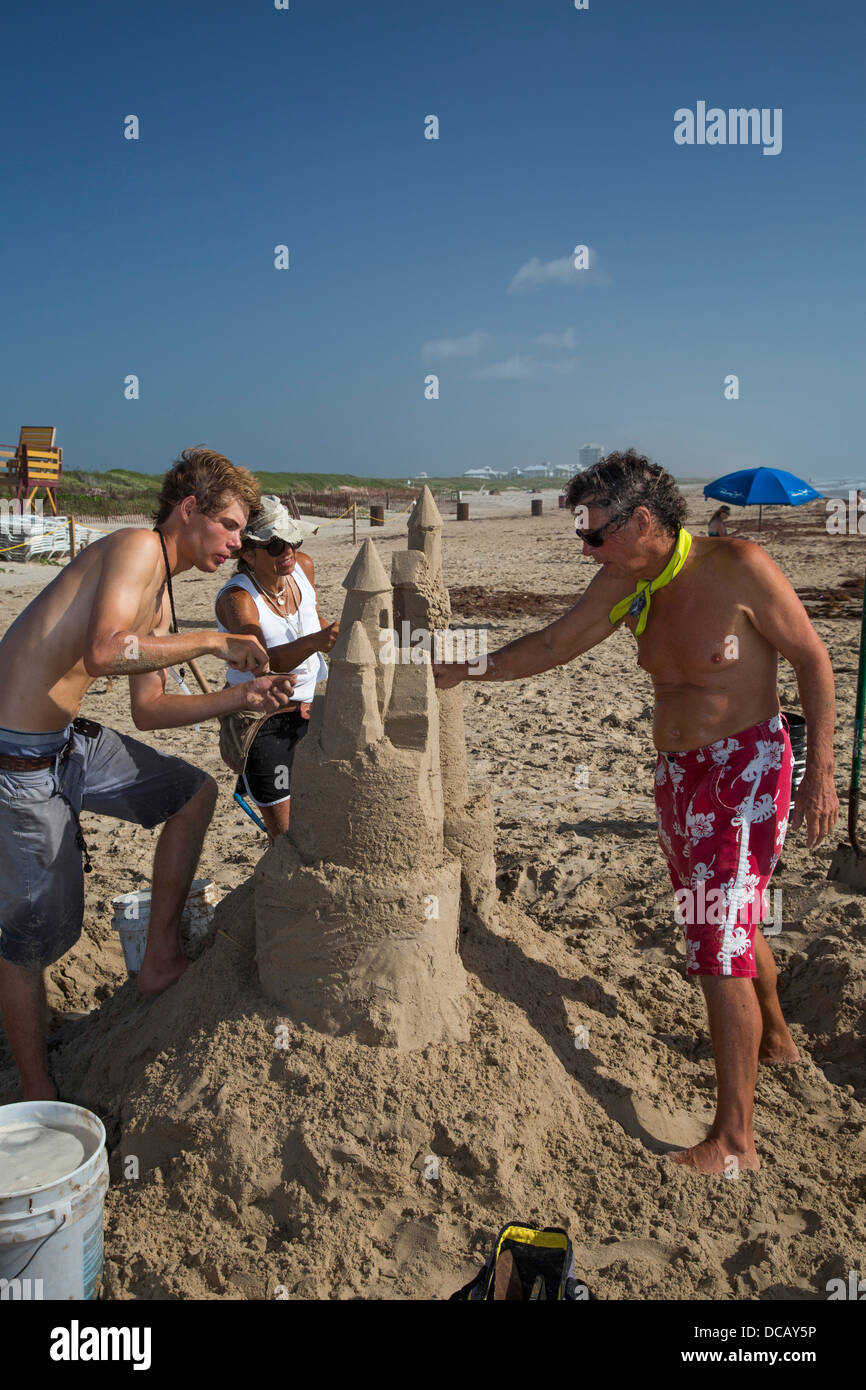 Sandburg Wettbewerb am Strand von Texas Stockfoto