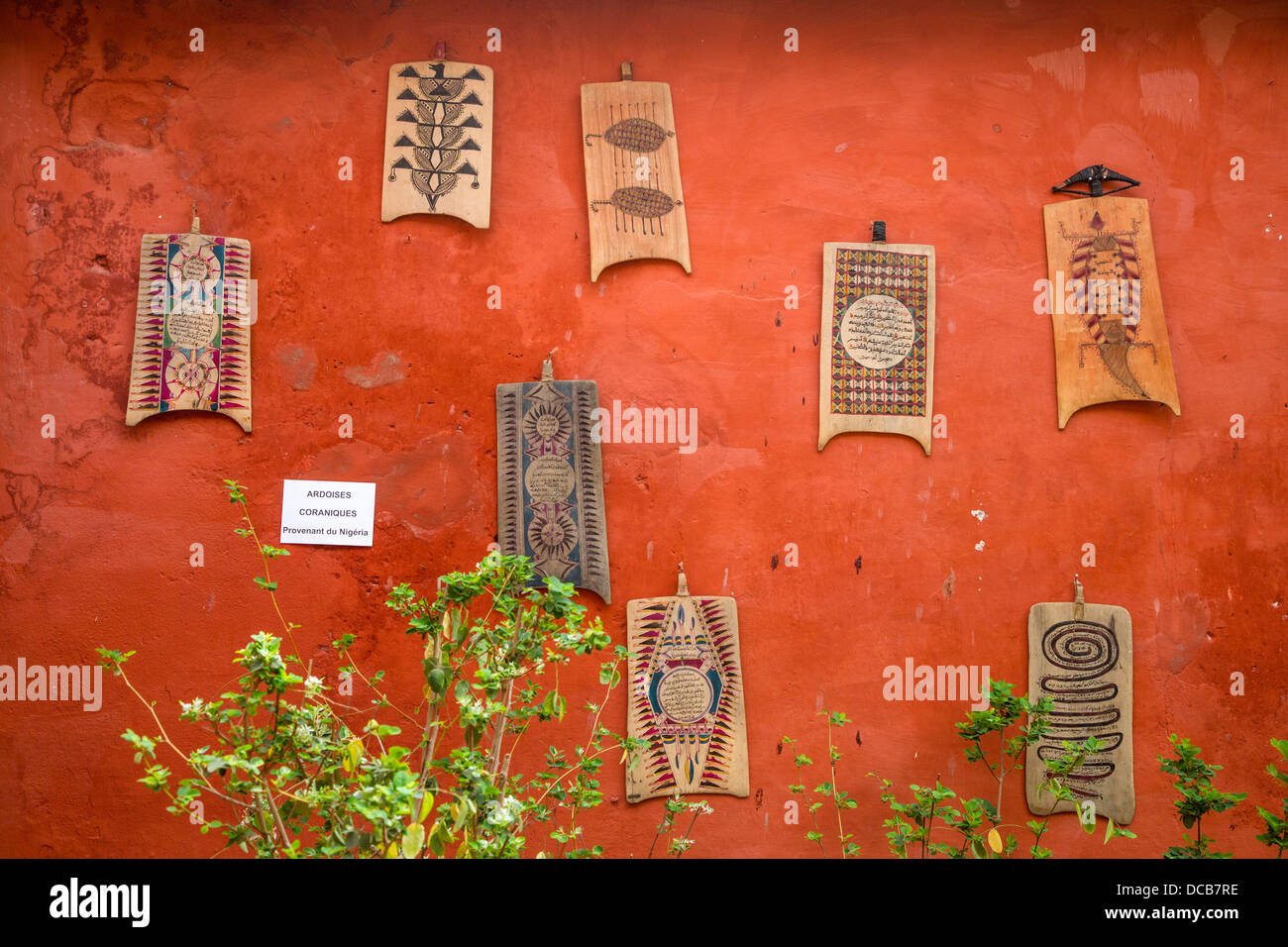 Nigerianische islamische Gebet Boards, "Ardoises", der Fulani, Hausa oder Kanuri Herkunft. Stockfoto
