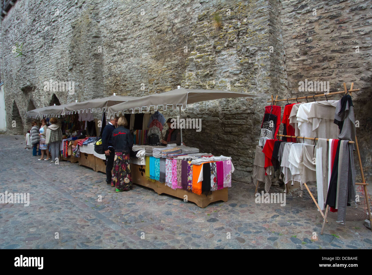 Stall verkaufen Wollkleidung Müürivahe Straße alte Stadt Tallinn Estland das Baltikum-Europa Stockfoto