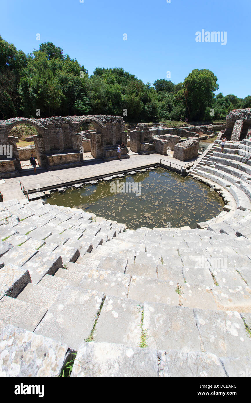 Römisches Amphitheater in Butrint-Albanien Stockfoto