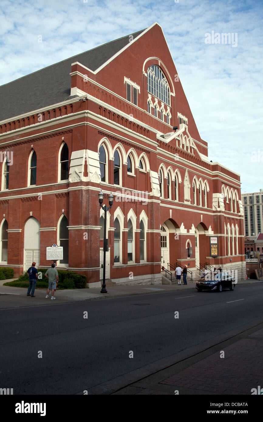 Das Ryman Auditorium - die "Mutter Kirche of Country Music" und Heimat der Grand Ole Opry in Nashville Tennessee Stockfoto