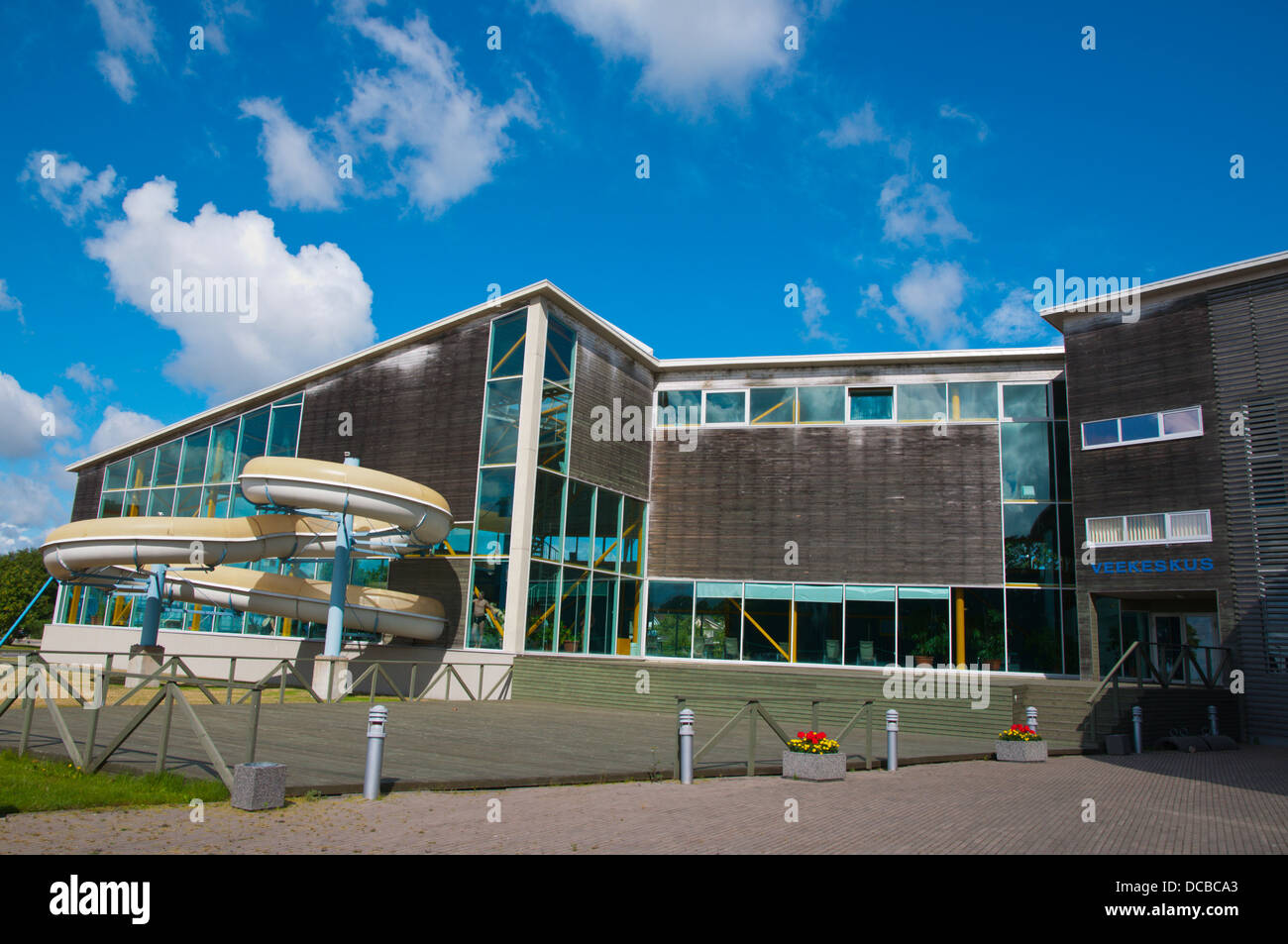 Hafen Veekeskus Hallenbad und ein Komplex in Kuressaare Stadt Saaremaa Insel Estlands Nordeuropa Stockfoto