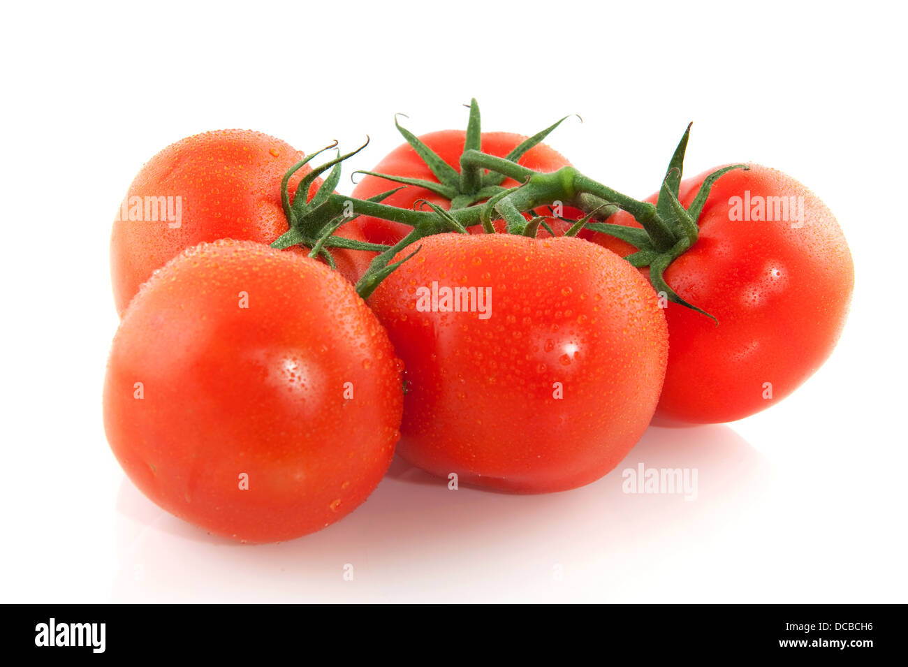Cluster aus frischen Tomaten Stockfoto