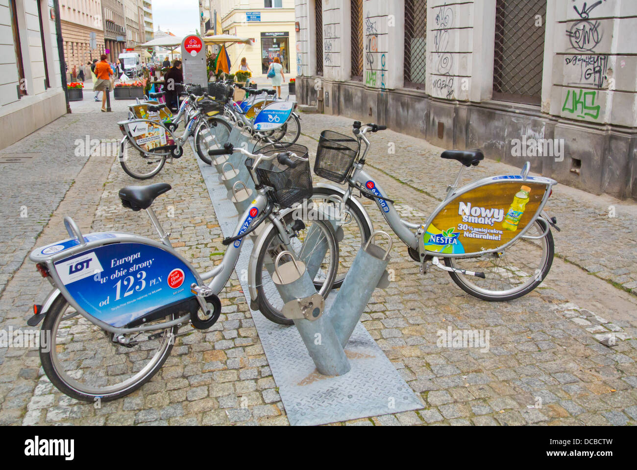 Fahrradverleih-Schema Veturilo Punkt Mitteleuropa Warschau Polen Stockfoto