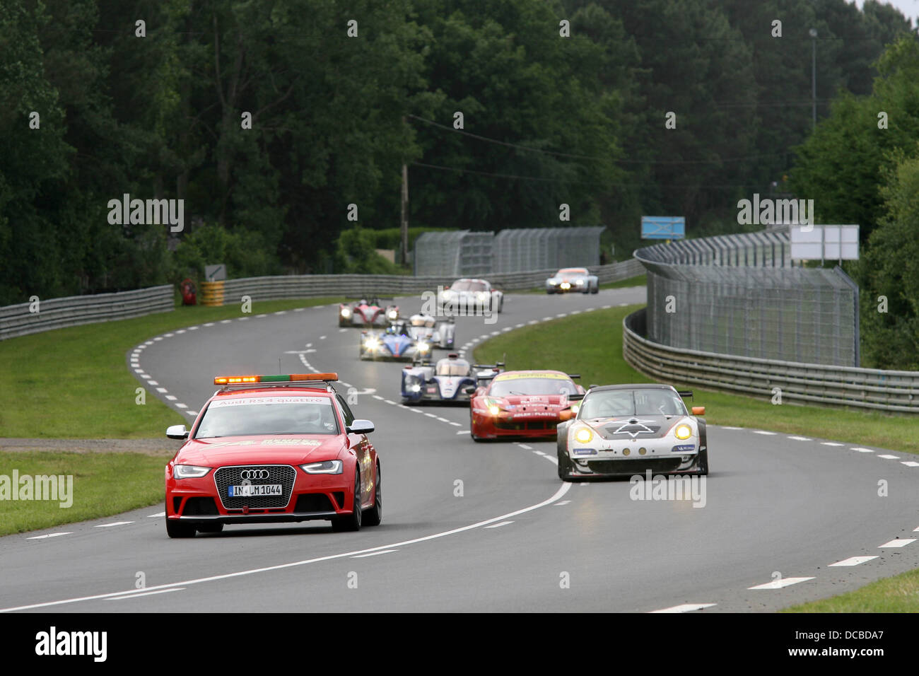 Der Audi RS4 Quattro-Safety-Car auf die 2013 Le Mans 24 Hours. Stockfoto