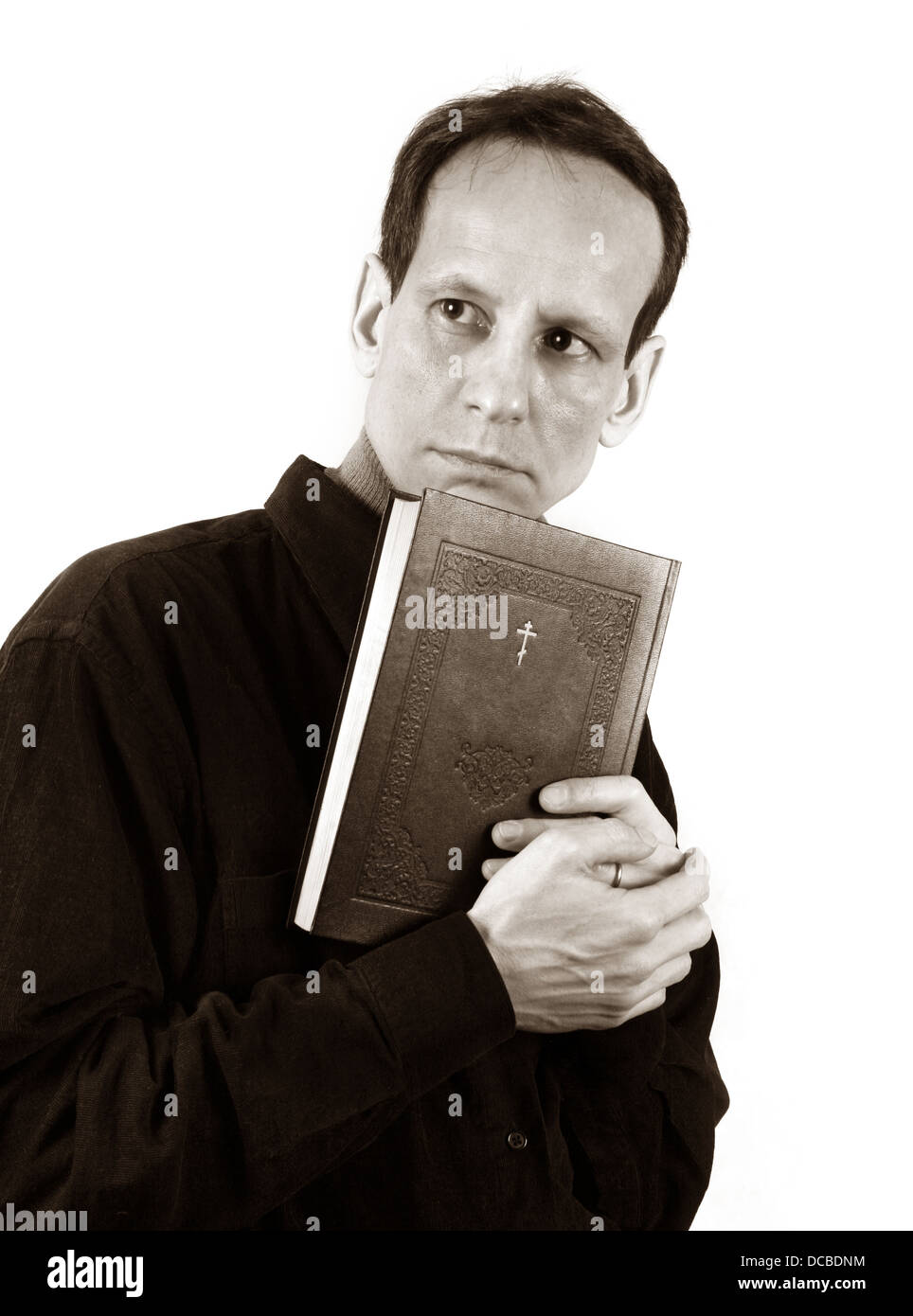 Mann mit Bibel Stockfoto