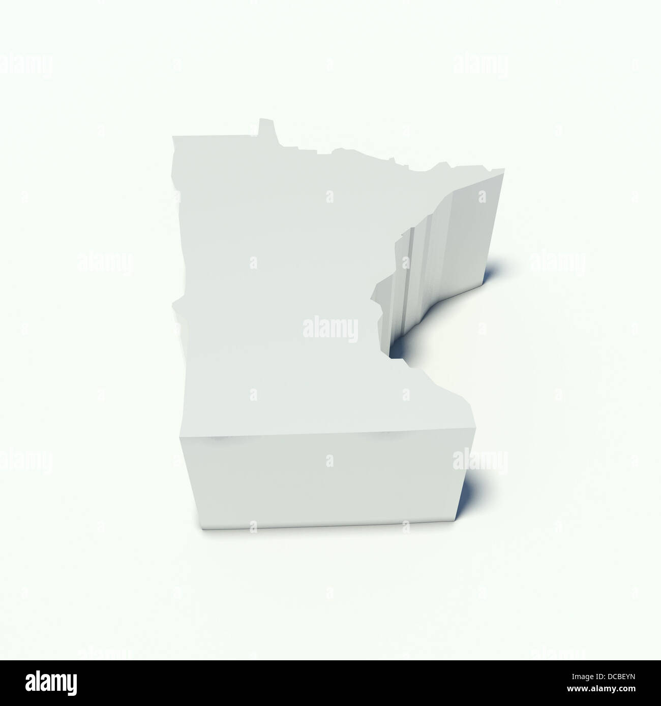 Karte von Minnesota in Perspektive und weiß Stockfoto