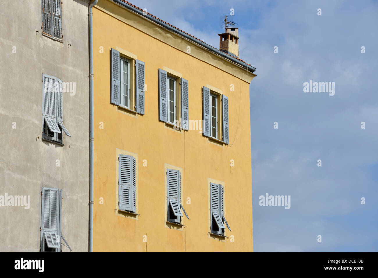Altbau Fassade, Ajaccio, Korsika, Frankreich Stockfoto