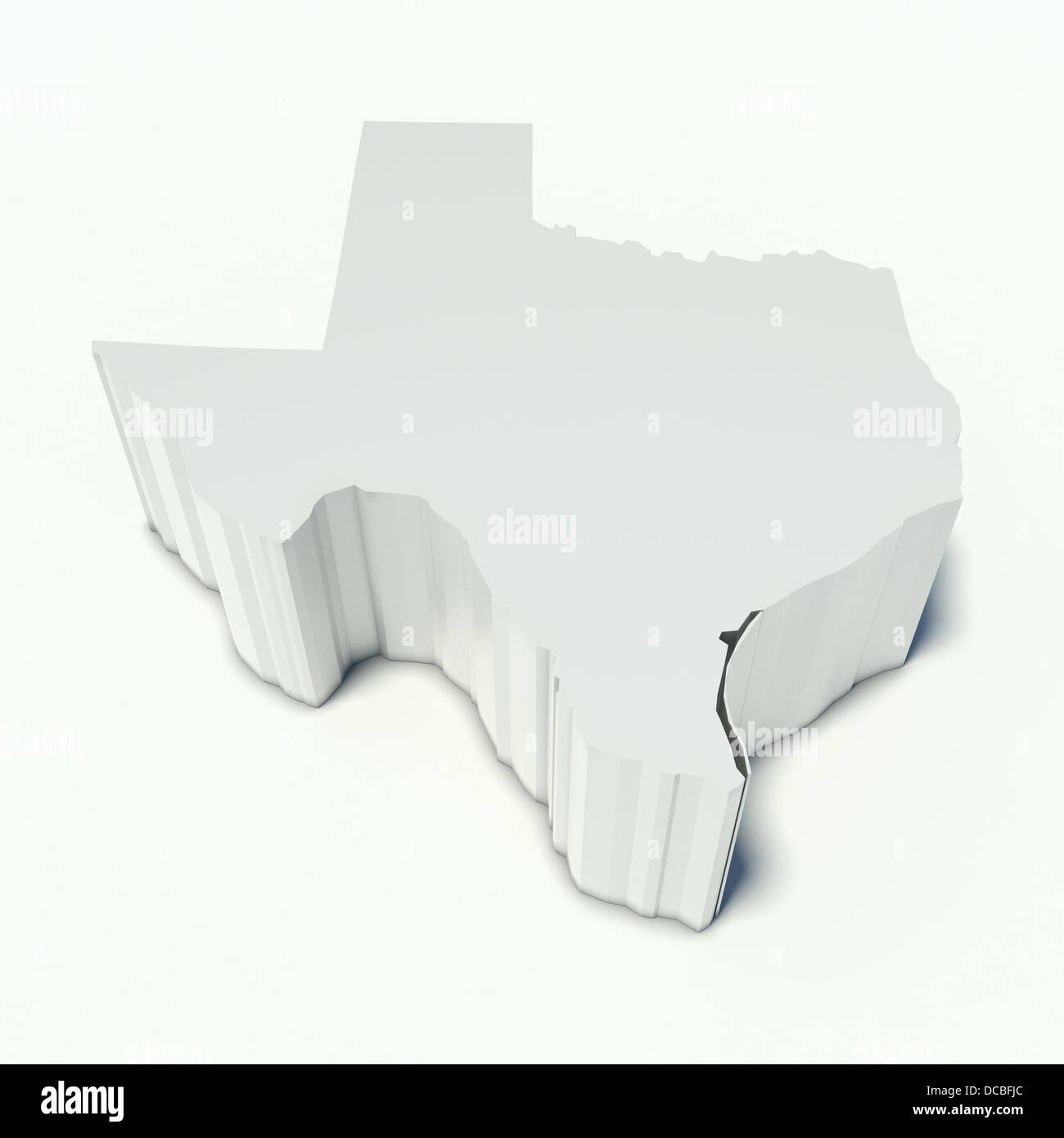 Karte von Texas in Perspektive und weiß Stockfoto