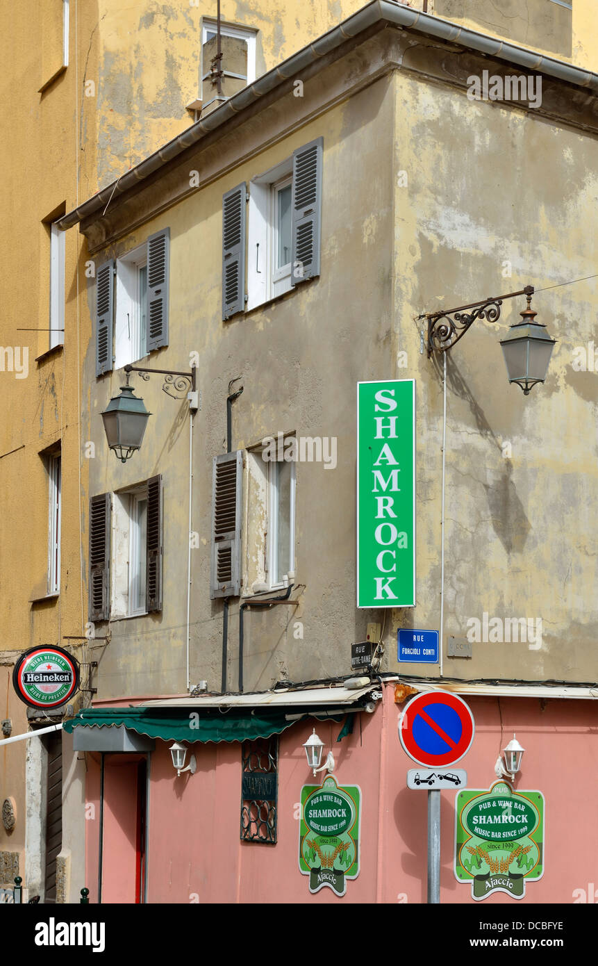 Irischer Pub, Ajaccio, Korsika, Frankreich Stockfoto