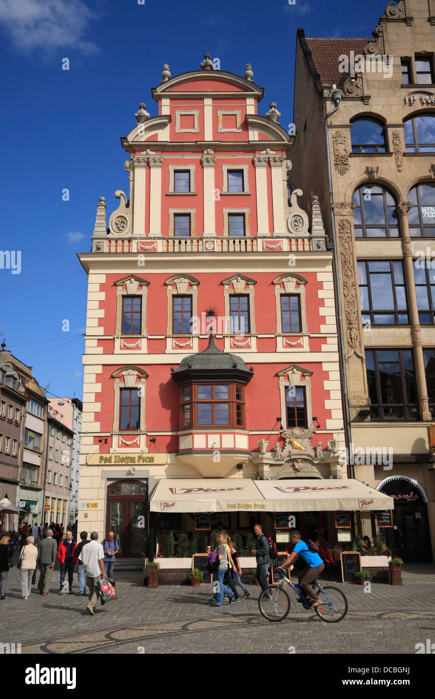 Haus am Rynek, Wroclaw, Niederschlesien, Polen, Europa Stockfoto