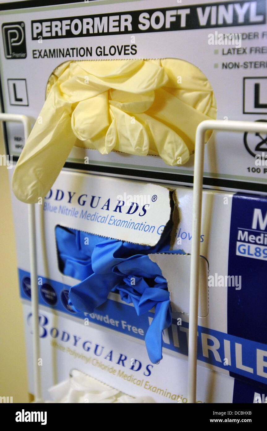 Rubber gloves for medical staff Stockfoto