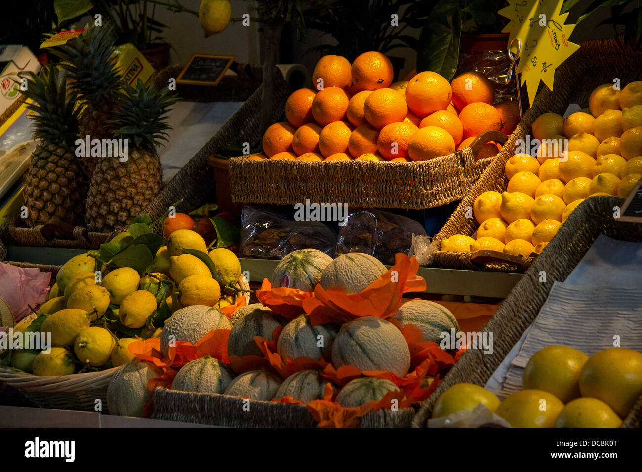 Obst auf einen französischen Markt Stockfoto