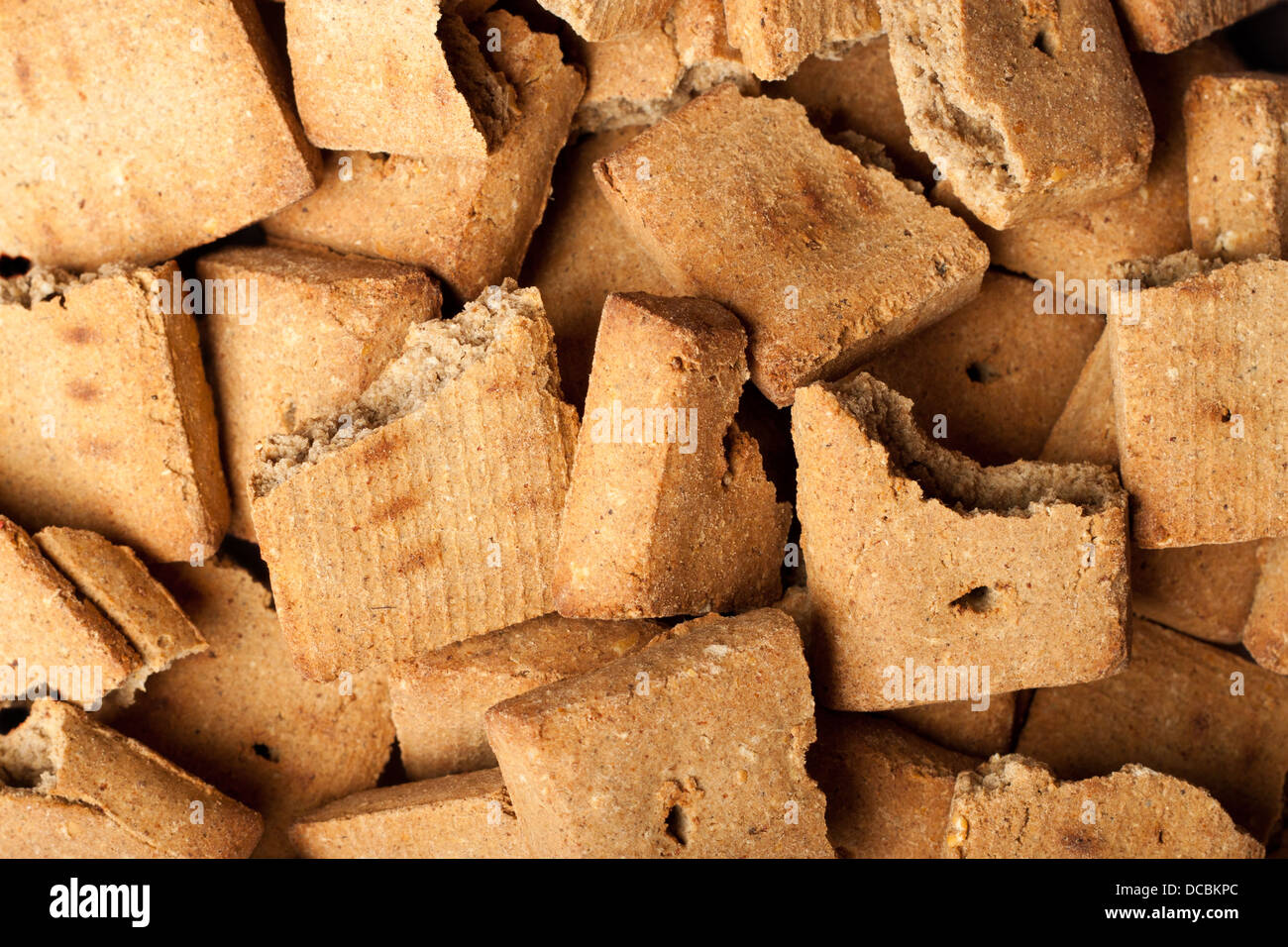 Hintergrund der gebrochenen Hund behandelt Stockfoto