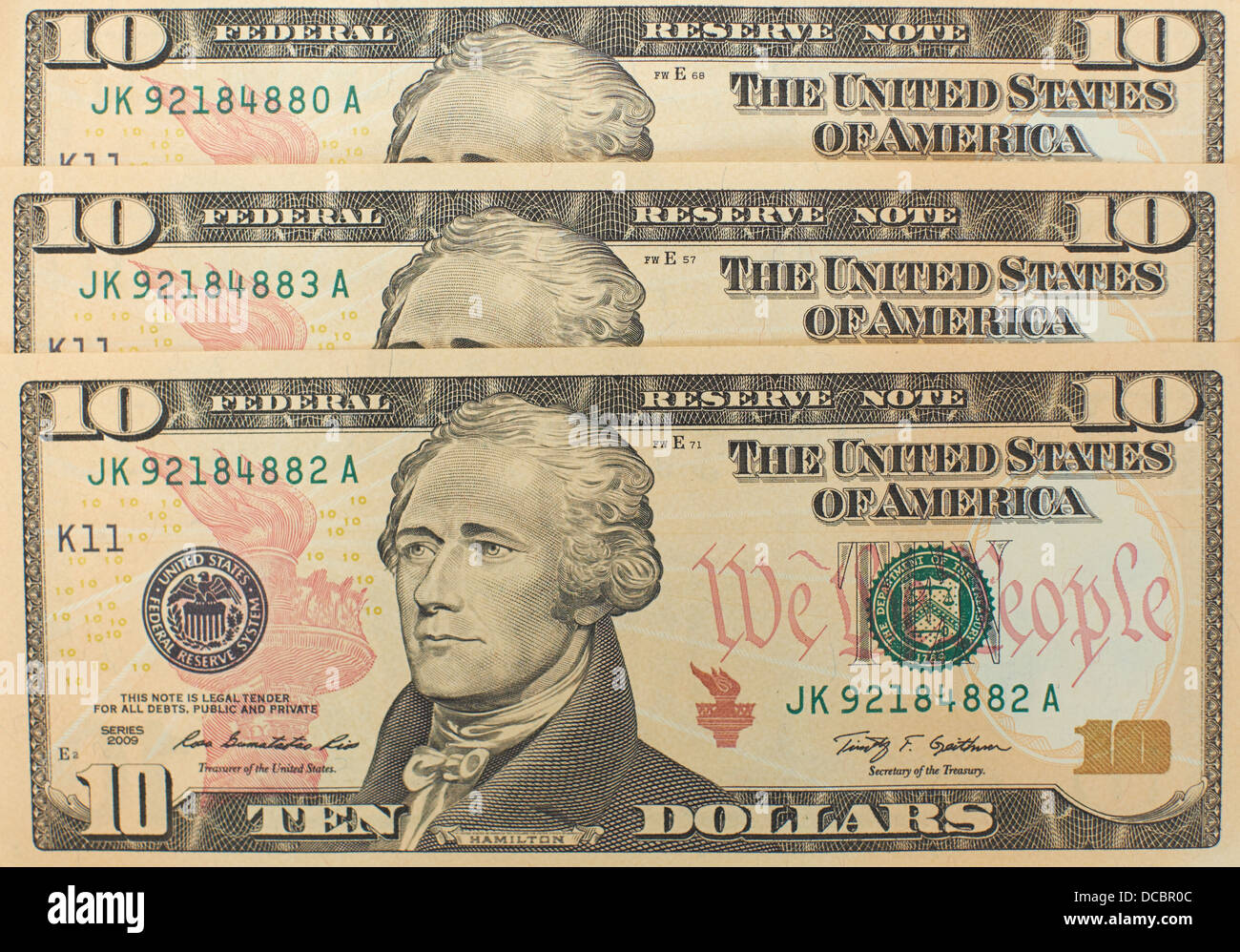 Amerikanische Währung, US-Dollar. Stockfoto