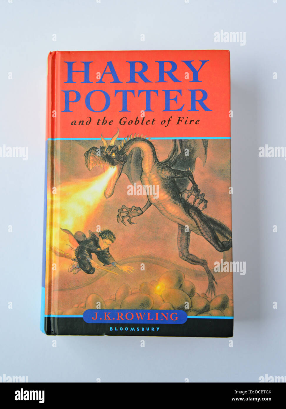 J.K.Rowling ist "Harry Potter und der Feuerkelch" Buch, Surrey, England, Vereinigtes Königreich Stockfoto