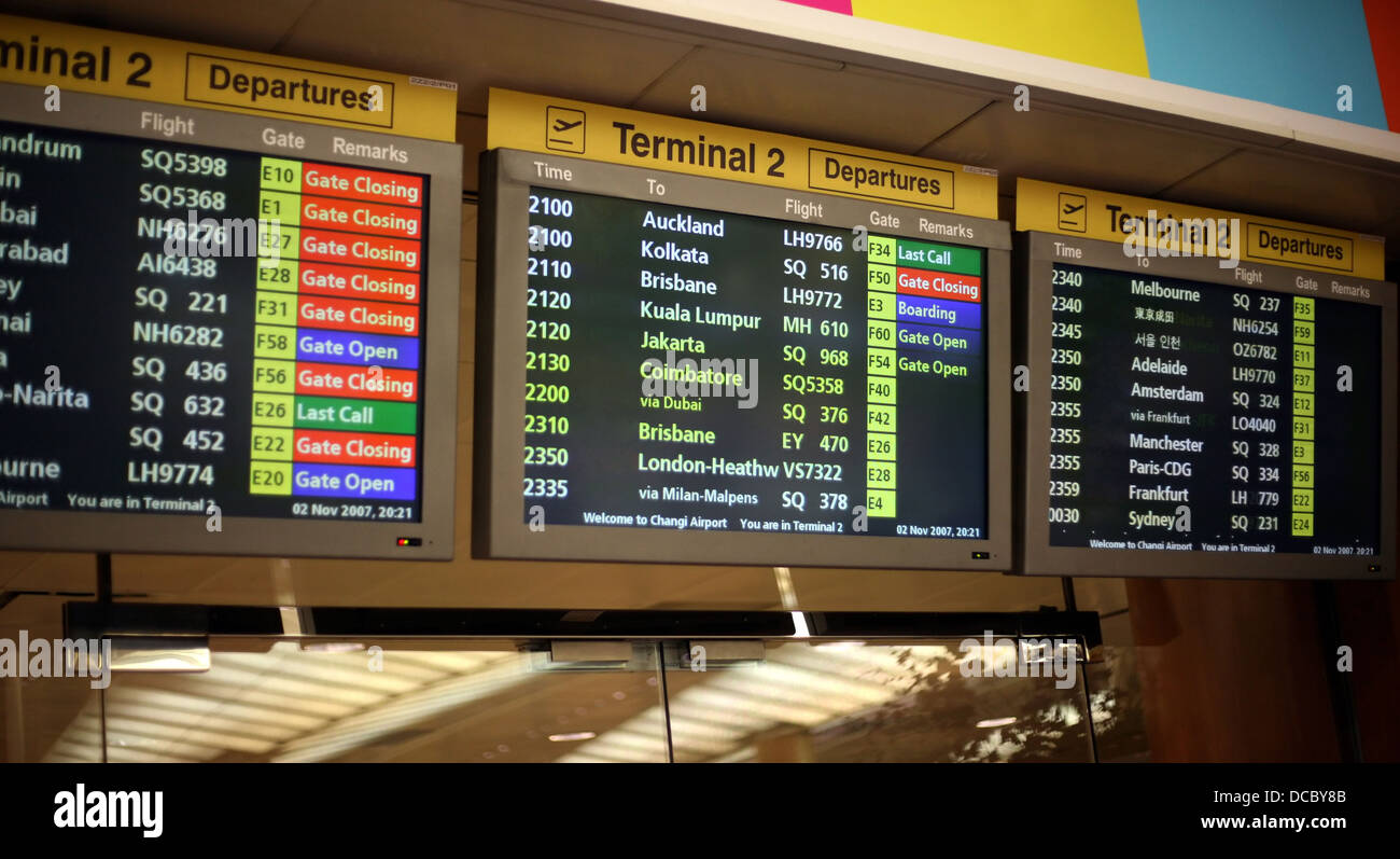 Abfahrt auf einem Bildschirm Stockfoto