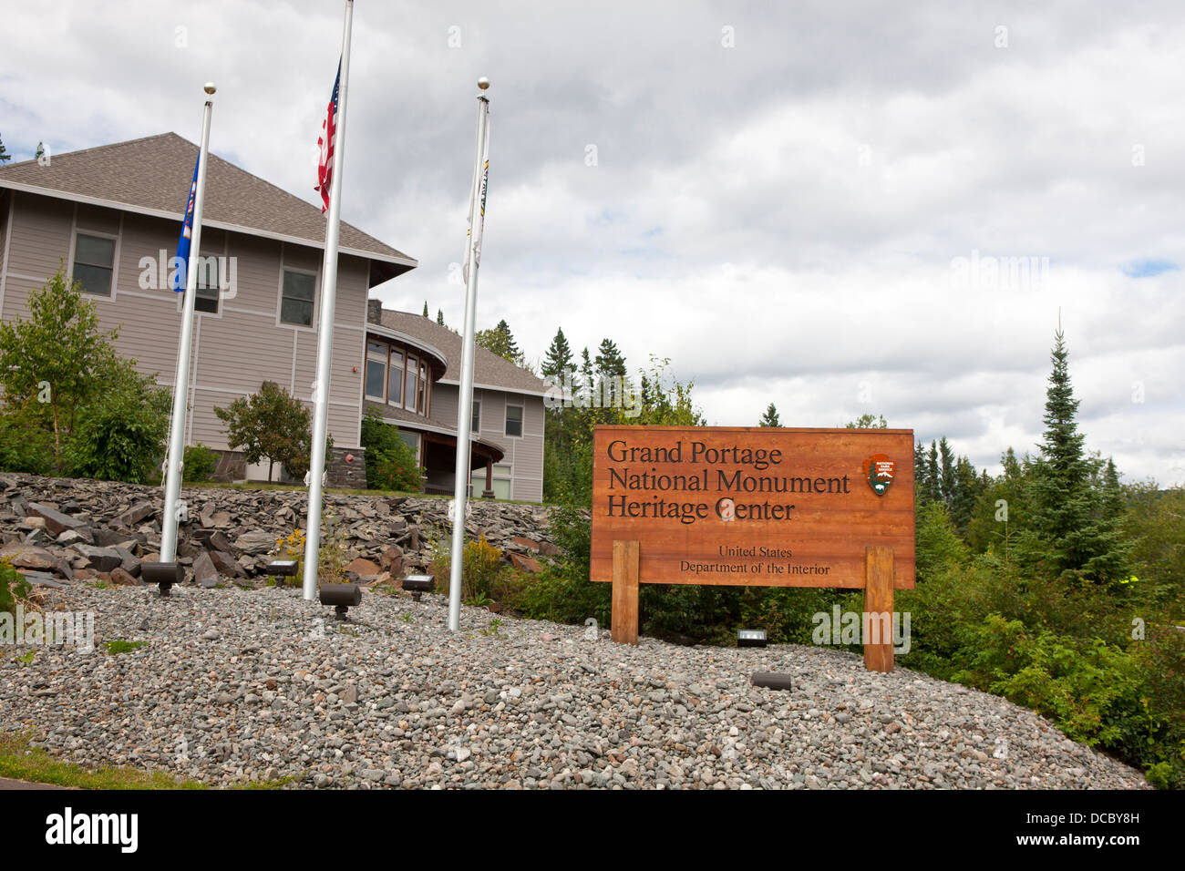 Grand Portage National Monument Heritage Center, Grand Portage, Minnesota, Vereinigte Staaten von Amerika Stockfoto