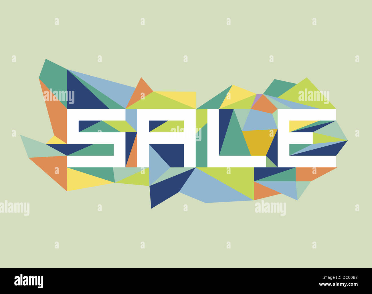 Trendige Verkauf flach Text über Retro-Dreieck Zusammensetzung Hintergrund. Vektor-Datei geschichtet für einfache Handhabung und individuelle Farbgebung. Stockfoto