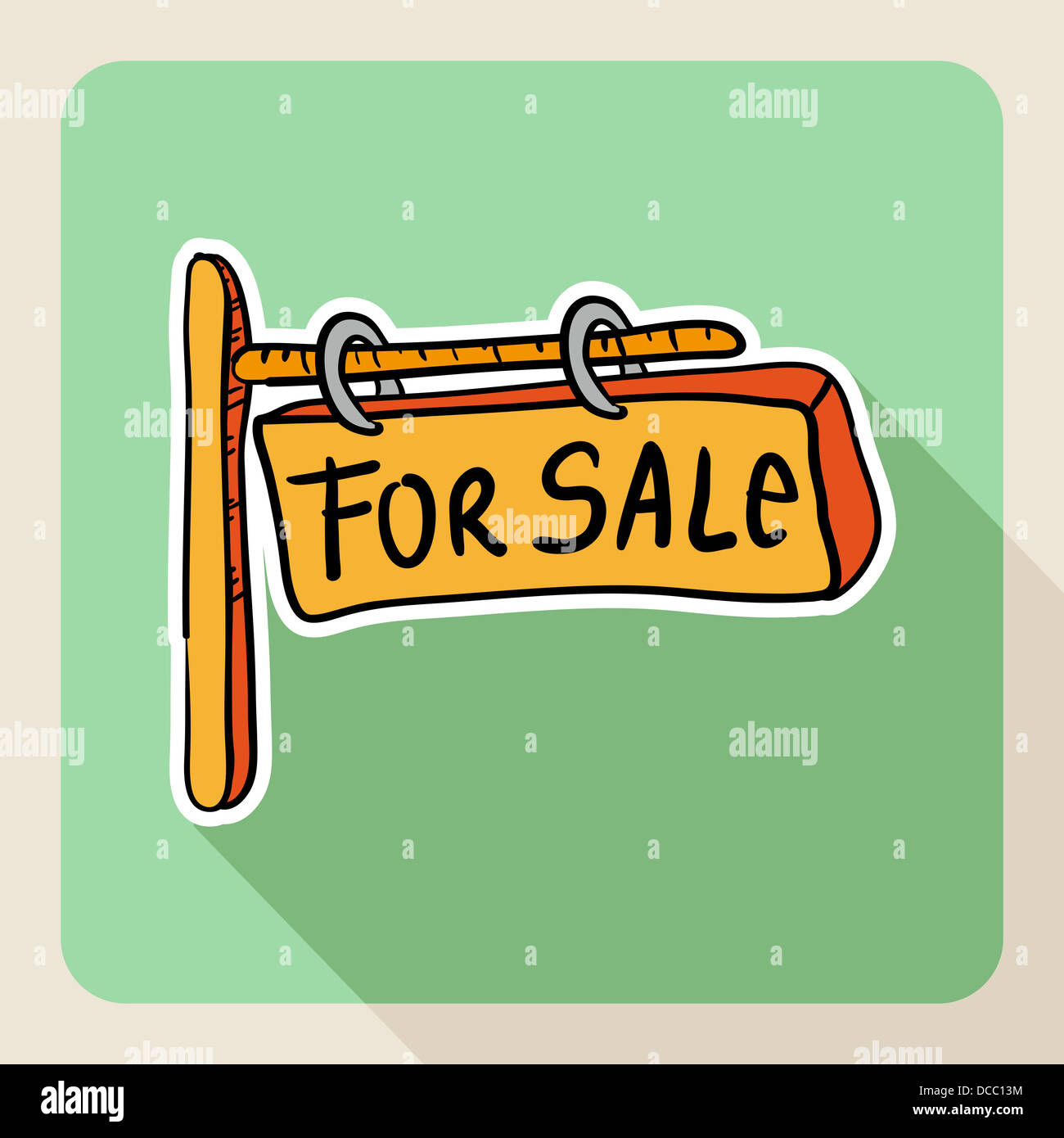 Skizze Stil Immobilien zum Verkauf veröffentlichen flache Symbol Zeichen. Vektor-Datei für die einfache Bearbeitung geschichtet. Stockfoto