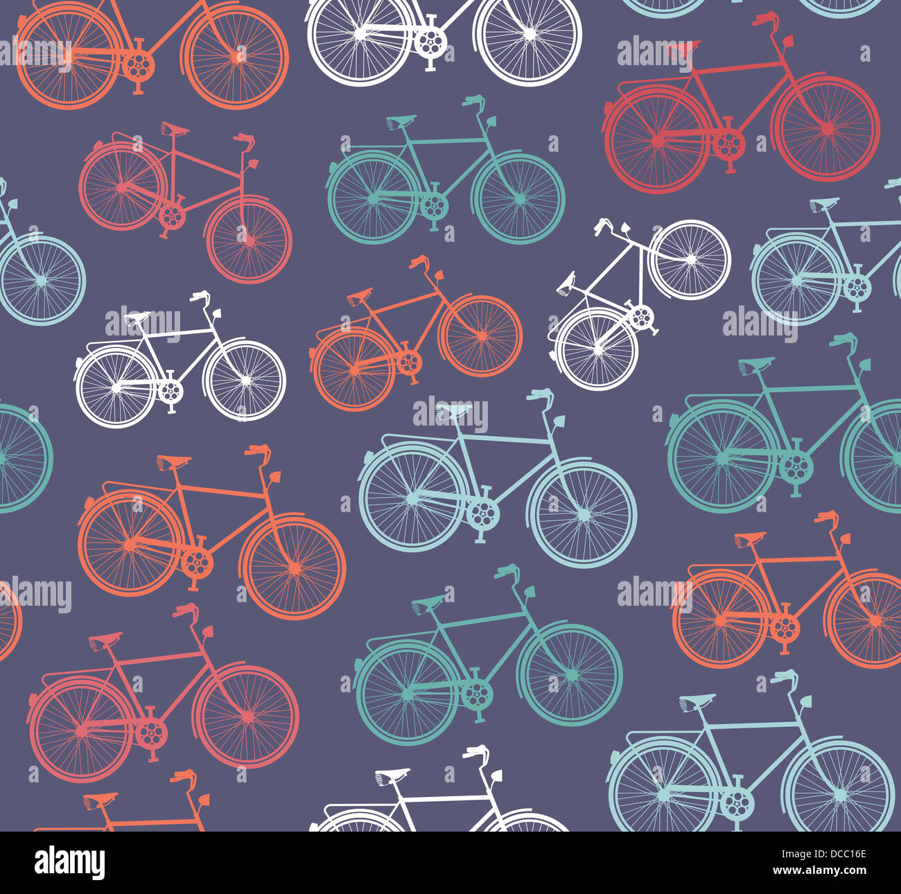 Oldtimer Fahrrad, nahtlose Muster Hintergrund. Vektor-Datei für die einfache Bearbeitung geschichtet Stockfoto