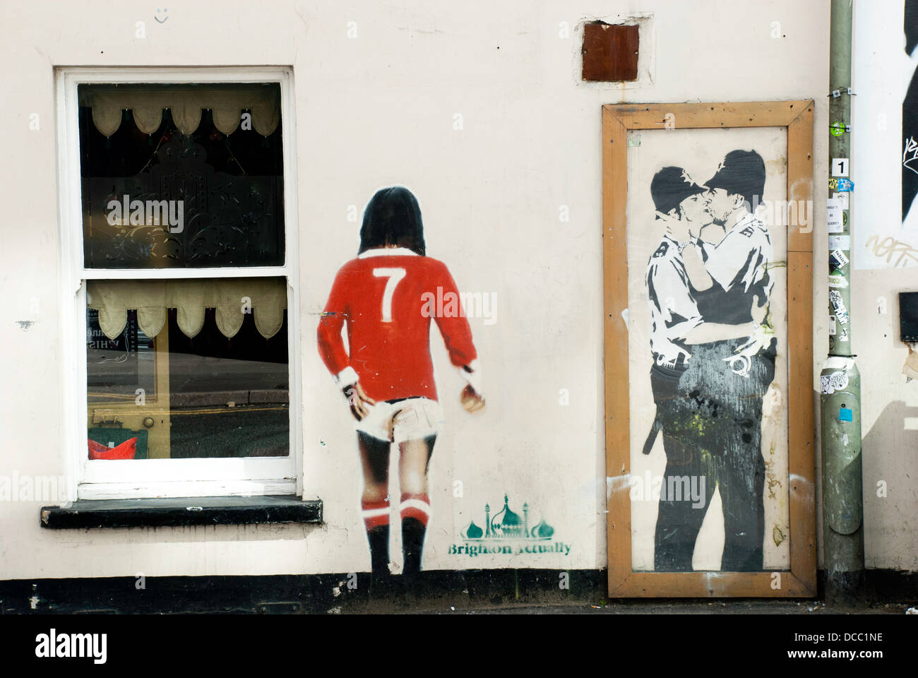 Banksy Streetart in Frederick Street, Brighton, England Stockfoto