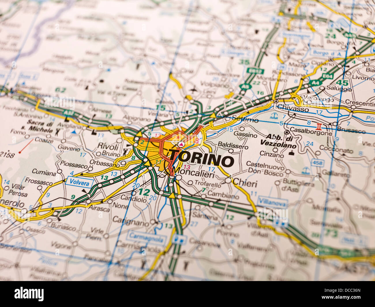 Turín In Maps Karte von Turin Stockfotografie - Alamy