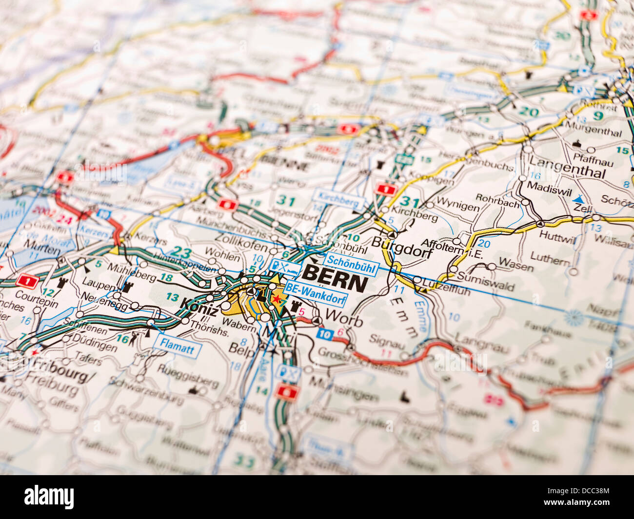 Karte von Bern Stockfoto