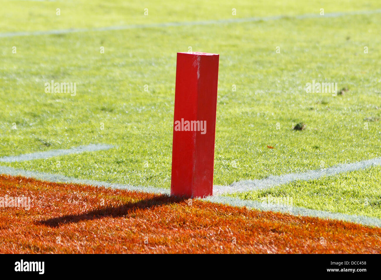 Detailansicht eines Torlinie Markers im ersten Quartal zwischen Virginia Cavaliers und die Georgia Tech Yellow Jackets Stockfoto