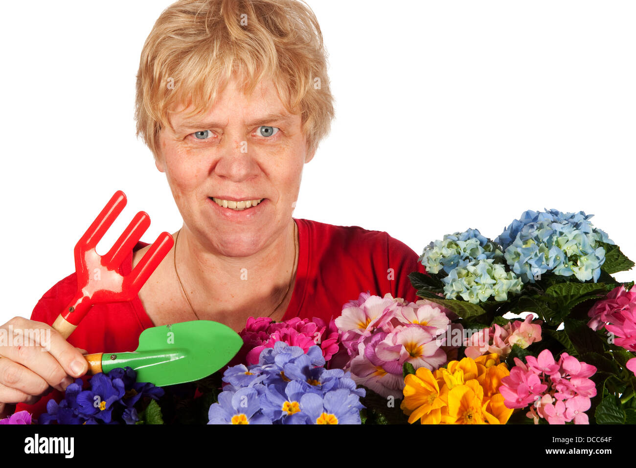 Gartenarbeit senior Frau Stockfoto