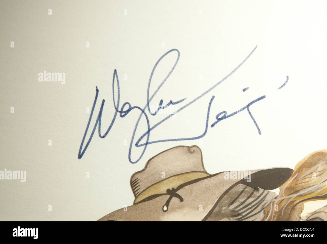 Waylon Jennings Autogramm auf einem Plakat im Johnny Cash Museum in Nashville Tennessee USA Stockfoto