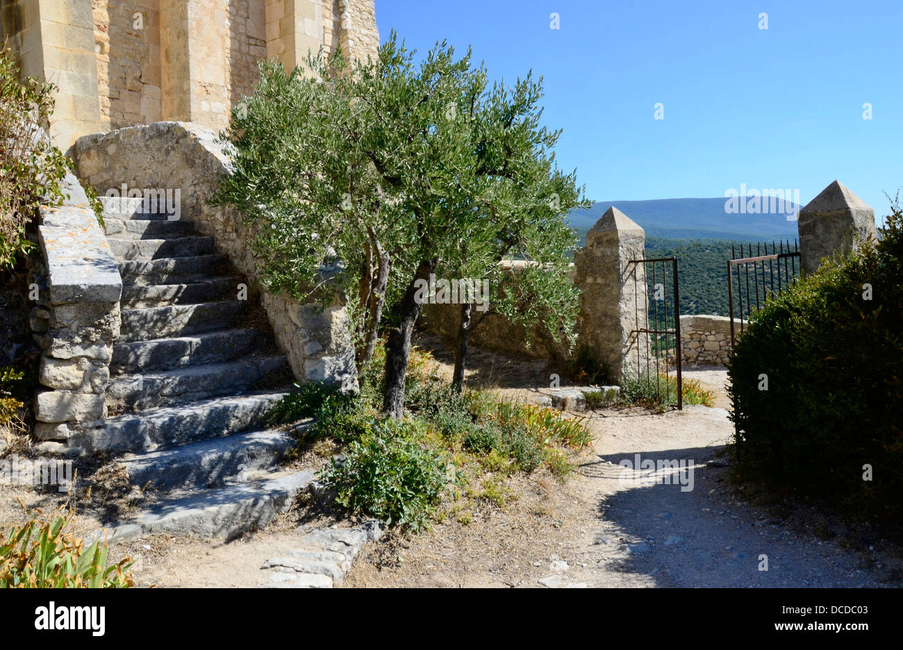 Saint-Saturnin-Les-Apt, Burg des Departements Vaucluse Provence (Süd-Ost-Frankreich). Stockfoto